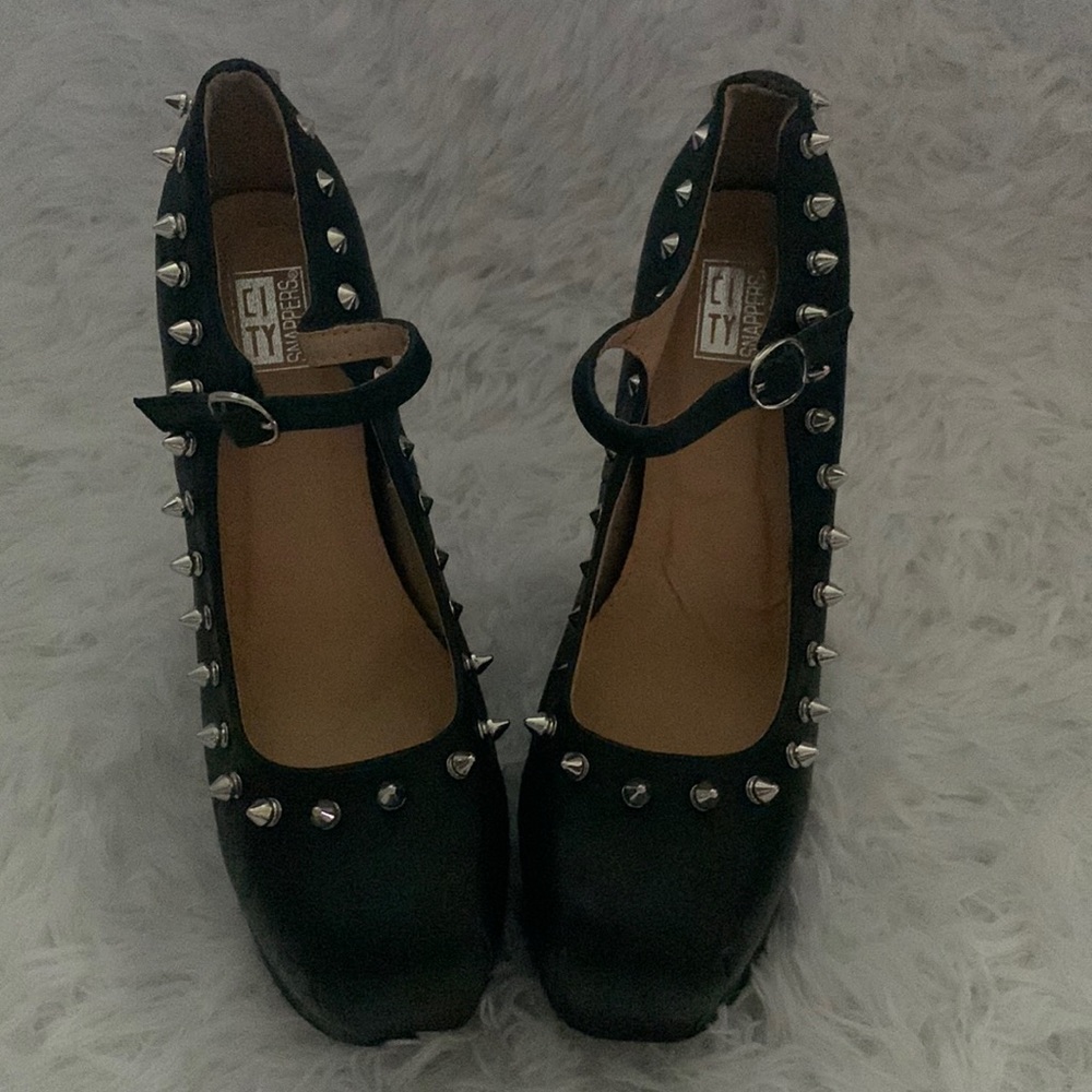 Black studded platform